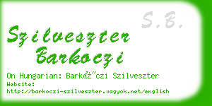 szilveszter barkoczi business card